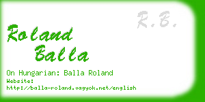 roland balla business card